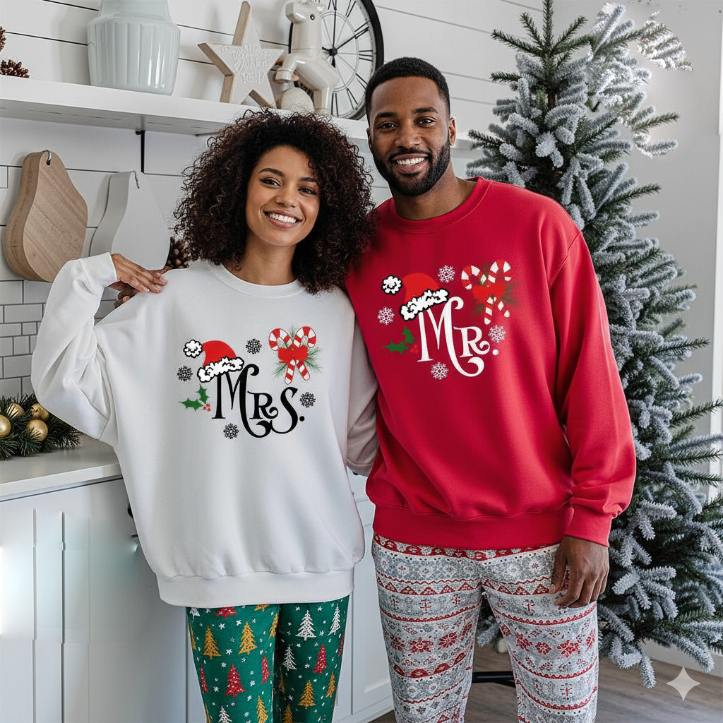 Buzo Parejas Navideño Mr & Mrs | Comodidad Premium | Regalo
