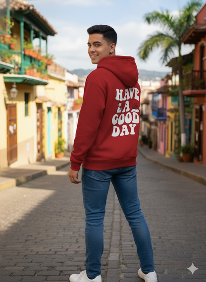 Hoodie Verde Navideño | Have a Good Day | Algodón Premium