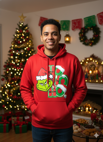 Hoodie Navideño Grinch "Ho Ho Ho" | Unisex | Algodón Perchado